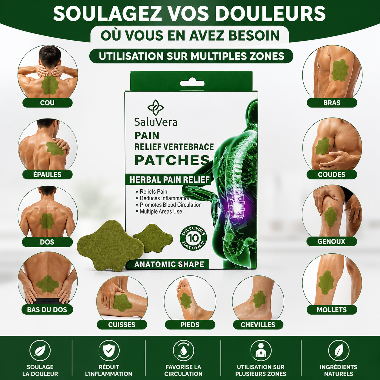 💚 Patchs Anti-Douleur SaluVera – Soulagement rapide & naturel